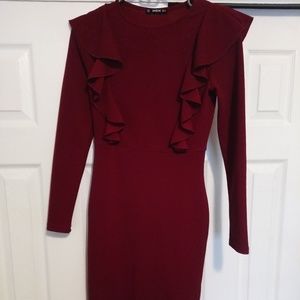 Maroon Bodycon dress.
